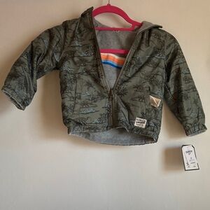 OshKosh B'gosh Camouflage Jacket- Dinosaurs and Reversible! Never worn!